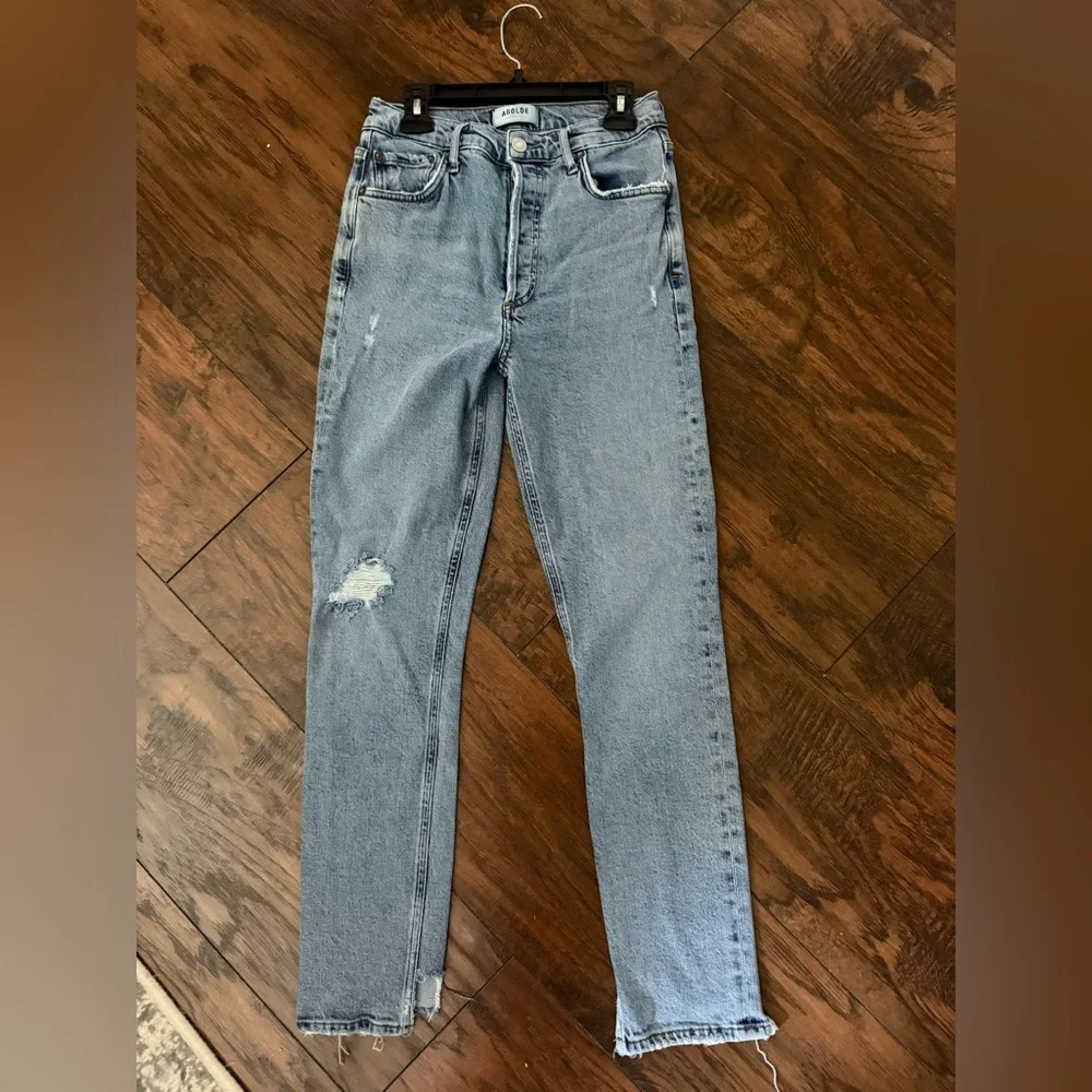 Agolde Slim Straight Light Wash Jeans Size 26 Button Fly